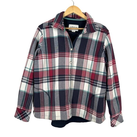 Orvis fleece lined plaid shacket preppy 90s sz XL - Picture 1 of 8